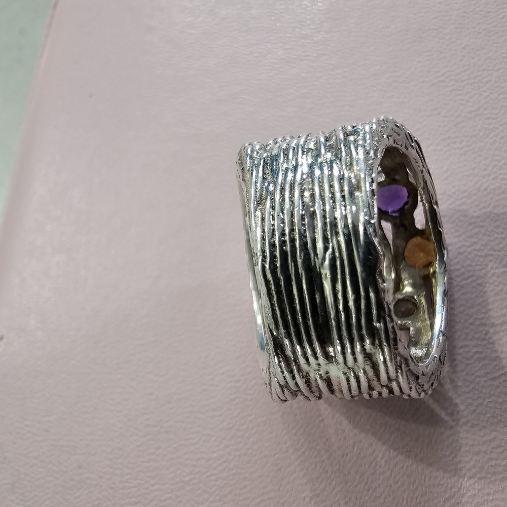 Custom Made Organic Style Sterling Silver Ring - Picture 4 of 10